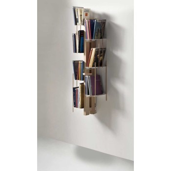 Libreria sospesa a muro in legno e metallo Zia Veronica
