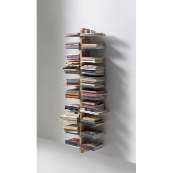 Libreria da muro pensile in legno massello naturale o nero Zia Bice