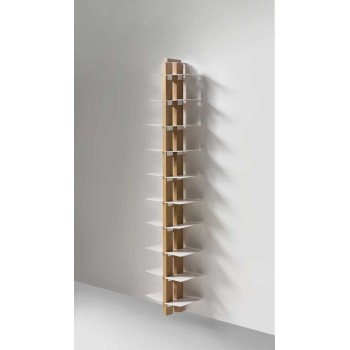 Libreria da muro in legno massello naturale o nero Zia Bice 2