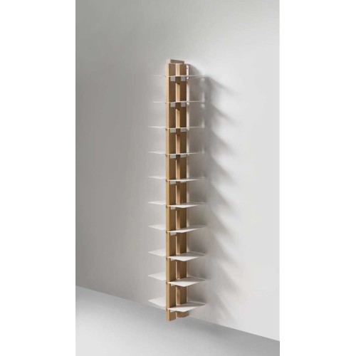 Libreria da muro in legno massello naturale o nero Zia Bice