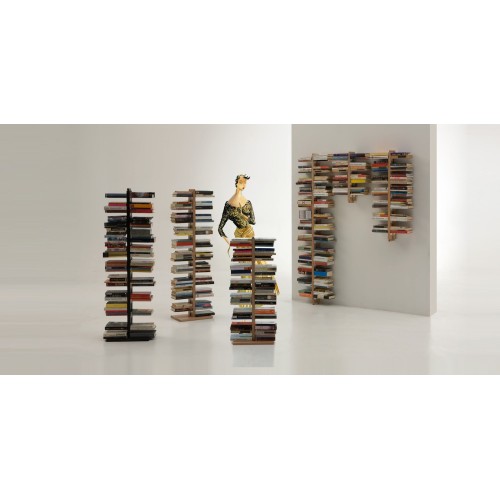 Libreria da muro in legno massello naturale o nero Zia Bice