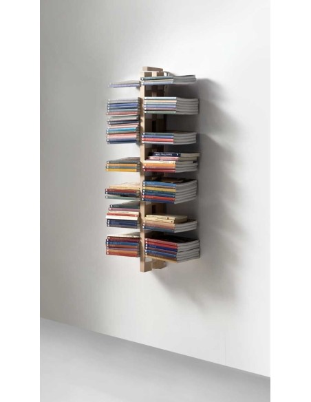 Libreria sospesa a parete Zia Bice in legno massello