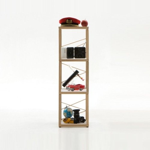 Libreria scaffale da terra in legno naturale Zia Babele Le Torri