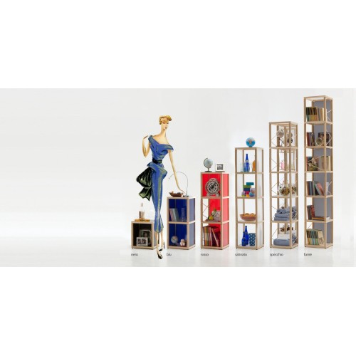 Libreria scaffale da terra in legno naturale Zia Babele Le Torri