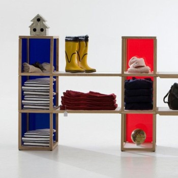 Scaffale per negozio in legno massello e plexiglass Castelli 2 2