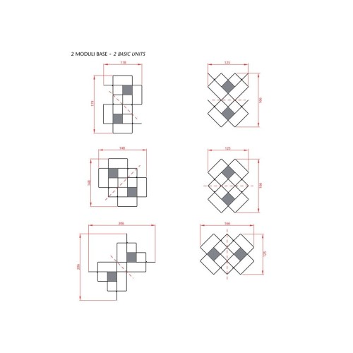 Libreria a parete in metallo componibile design moderno Kreando