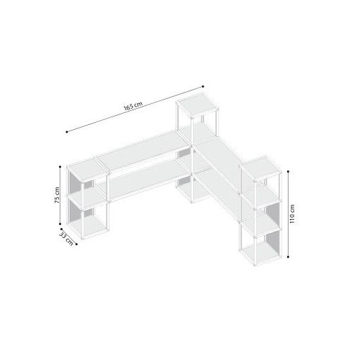 Libreria scaffale per negozio in legno rovere Castelli 4