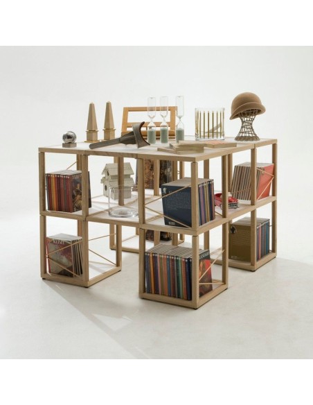 Libreria moderna in legno Castelli 7 rovere naturale