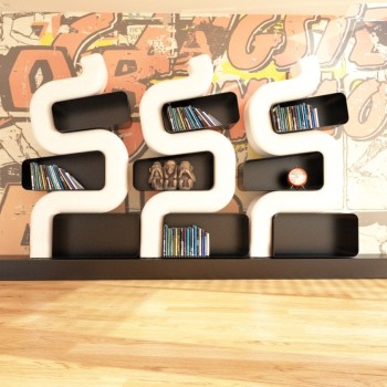 Libreria design moderno con scaffali metallici SerP ZADItaly