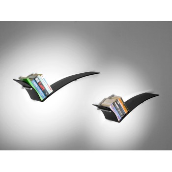 Set 3 mensole in vetro nero temperato 70 cm Tick 2