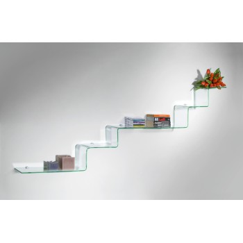 Mensole design in vetro curvato trasparente 100 cm Ladder 2