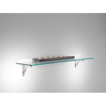 Set 5 mensole in vetro trasparente temperato 90 cm Row Maxi 2