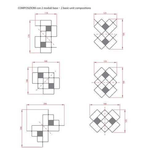 Scaffale a muro componibile in acciaio ardesia e bianco Kreando-7