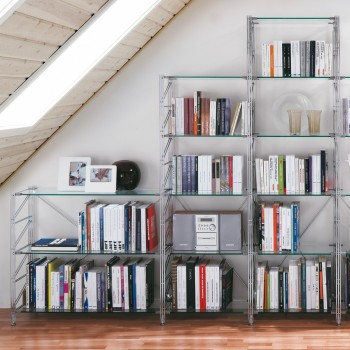 Libreria elegante modulare, con scala movibile