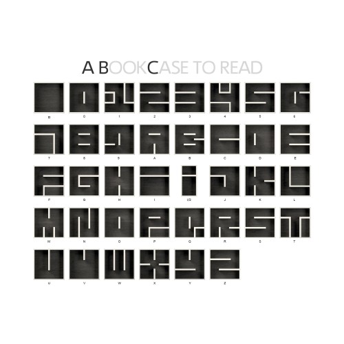 Libreria cubi a forma di lettere alfabeto in legno ABC KISS