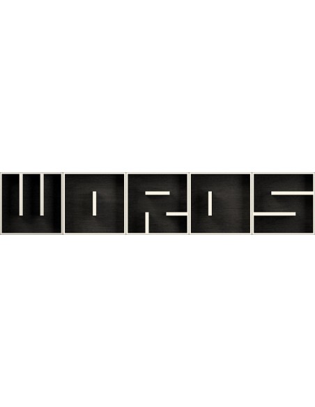 Cubi da parete in legno bianco nero ABC WORDS
