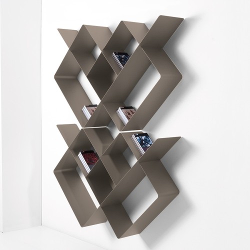 Libreria a parete in metallo componibile design moderno Kreando