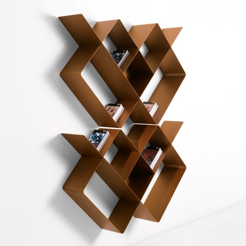 Libreria modulare in acciaio portata 140kg 125x25x166 cm Mondrian-1