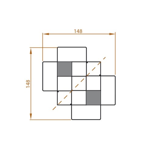 Libreria da muro componibile in metallo portata 140 kg Mondrian-2A