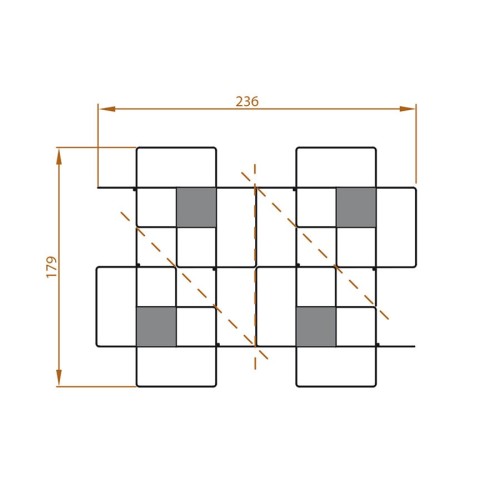 Scaffale a muro componibile in acciaio ardesia e bianco Kreando-7