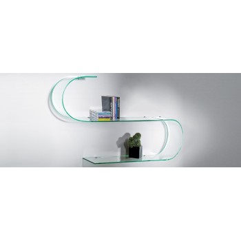 Mensole in vetro curvato trasparente 100 cm Curl 2