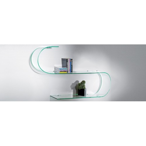 Mensole in vetro curvato trasparente 100 cm Curl
