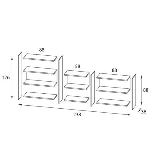 Libreria divisoria da soggiorno design moderno Tibor10