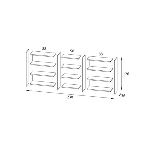 Libreria autoportante da soggiorno separa ambienti Tibor12
