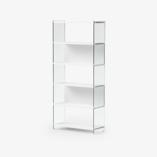 Libreria a colonna in legno e vetro 202 cm Tibor