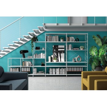 Scaffale libreria da parete in acciaio Melker 246 2