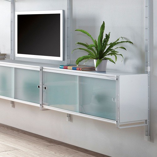 Libreria scaffale da parete in acciaio Melker 247