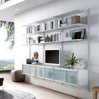 Libreria scaffale da parete in acciaio Melker 247