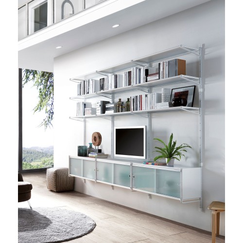 Libreria scaffale da parete in acciaio Melker 247