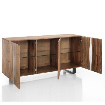 Credenza bassa in legno massello di acacia Riddal 2