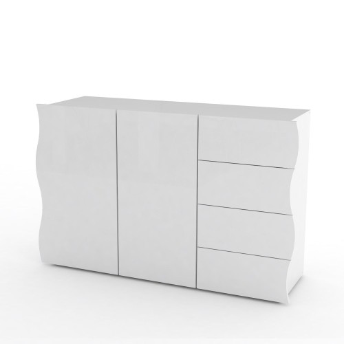Credenza per cucina moderna in MDF bianco Surf B