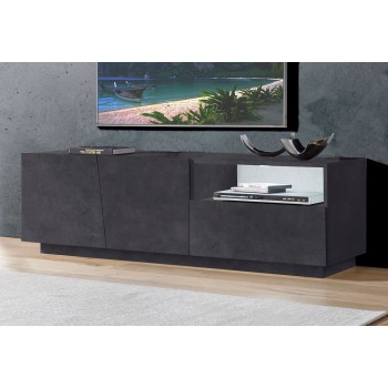 Madia porta TV design moderno Annabel 2A/1C/1V Slate 2