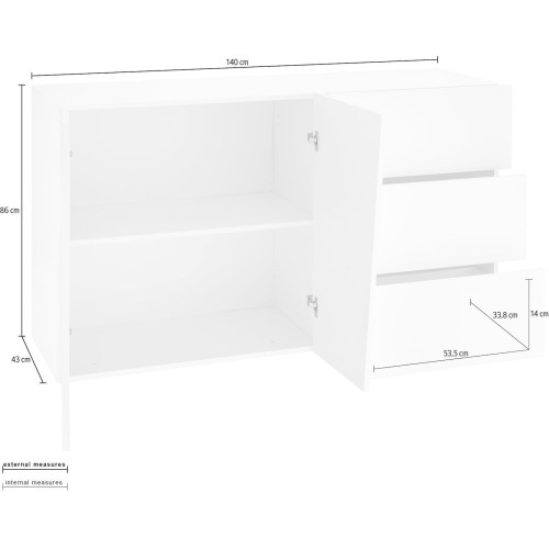 Madia moderna Annabel 2A/3C 140 White
