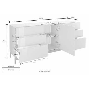 Madia porta TV design moderno Teodor 1A/6C+ Anthrax 2