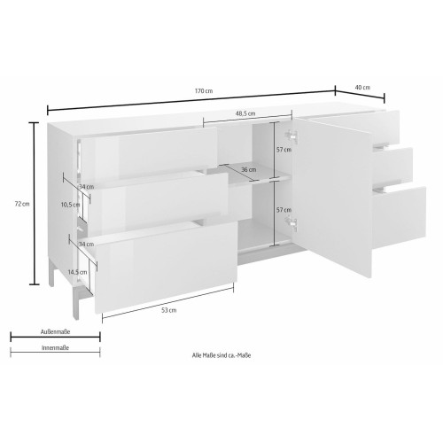 Madia porta TV design moderno Teodor 1A/6C+ Anthrax