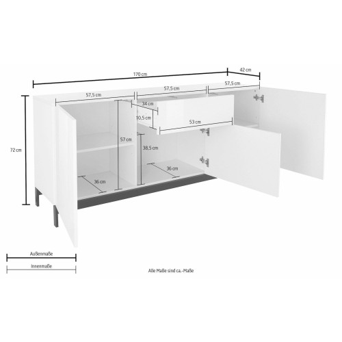 Madia porta TV Teodor 3A/1C+ Anthrax