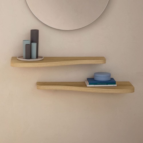 Coppia mensole da parete in finitura legno Timmy