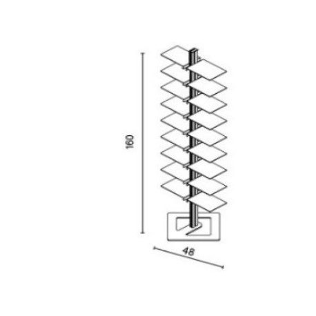 Libreria autoportante a colonna in alluminio e acciaio Dotto