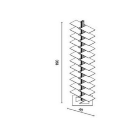 Libreria autoportante a colonna in alluminio e acciaio Dotto