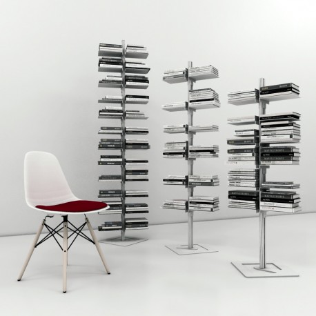 Libreria autoportante a colonna in alluminio e acciaio Dotto