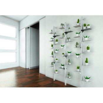 Libreria da parete a colonna in alluminio e acciaio Mr Green 2