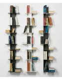 Libreria da parete verticale in metallo nero e bianco Elib7