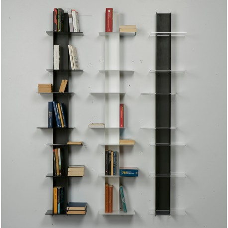 Libreria da parete in metallo colore nero e bianco Elib7