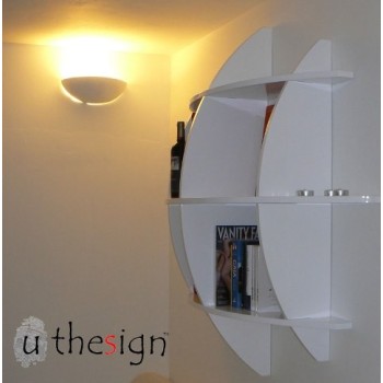 Libreria sferica in legno MDF design moderno Guidus 125 x 125 cm