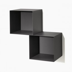 Mensola cubo da parete sospesa in acciaio per camerette Naoki 2
