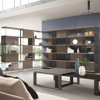 Libreria scaffale angolare da soggiorno design moderno Byblos9